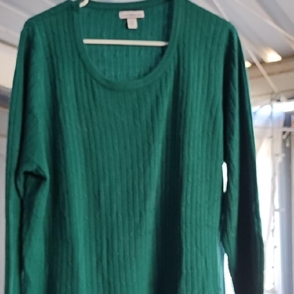 Croft & Barrow Emerald Green Scoop Neck Sweater